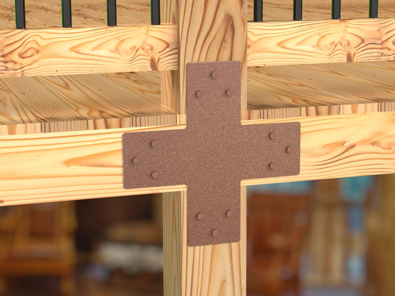 Standard Brackets for 8"x8" Dimensional Wood Post - Madison Iron and Wood