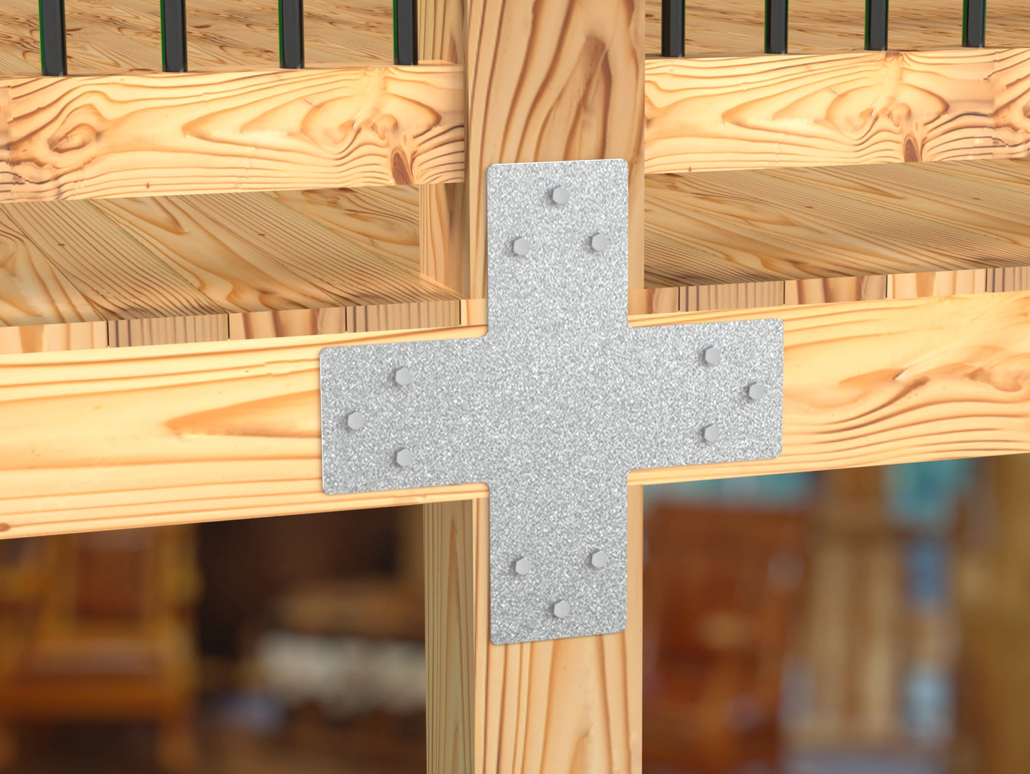 Standard Brackets for 8"x8" Dimensional Wood Post - Madison Iron and Wood