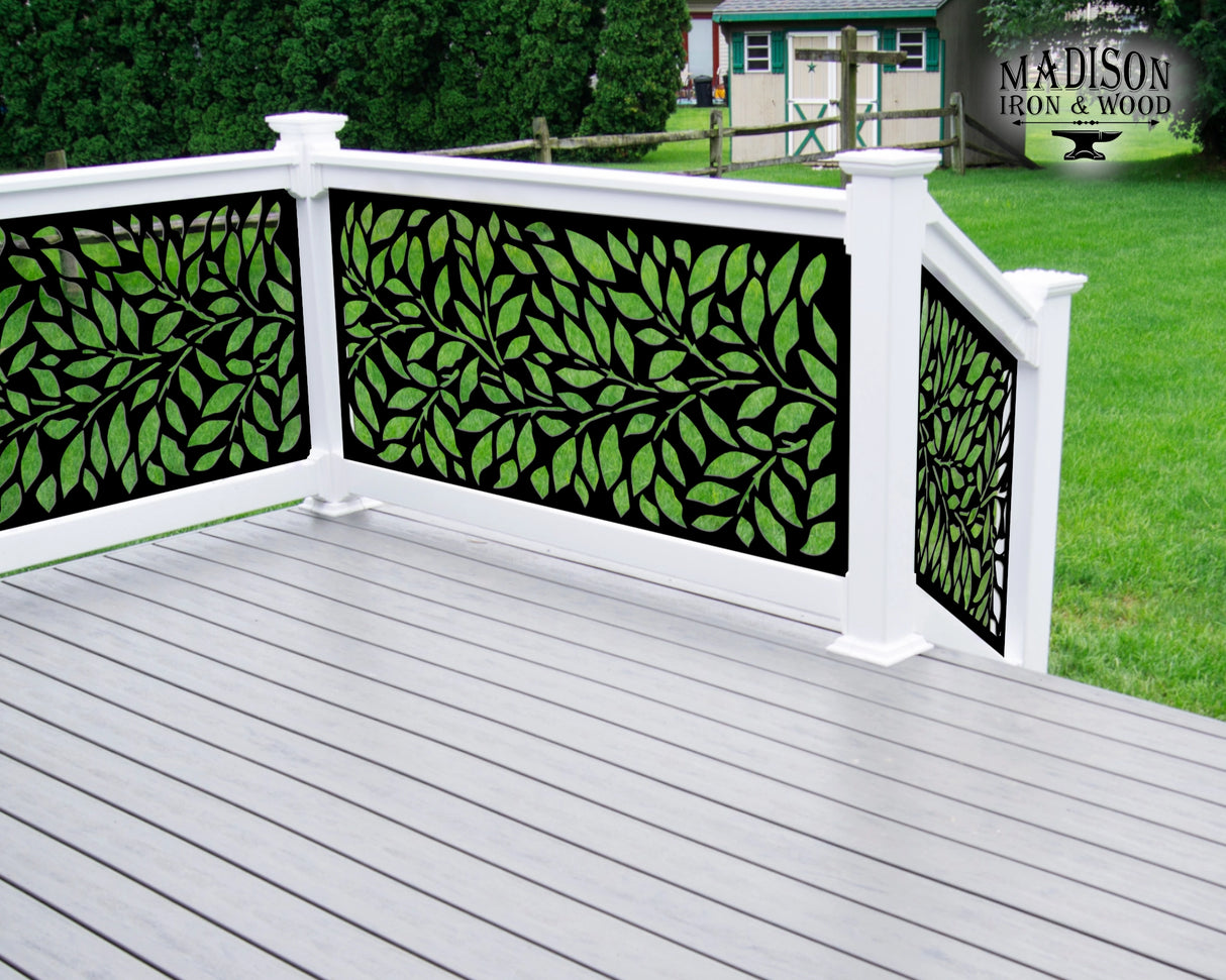80"x30" - Tree Leaves Fence/Gate Panel Insert - Madison Iron and Wood