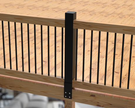 Metal Face Mounted Fence Post - Railing Post - Madison Iron and Wood