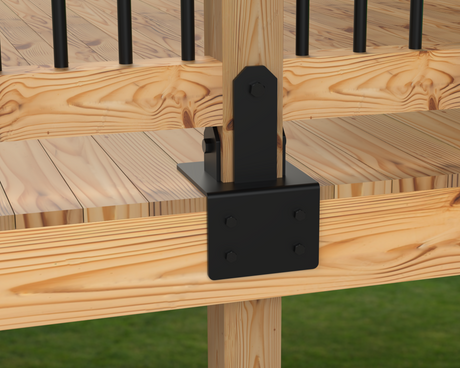 Heavy Duty Face Mount Post Base Bracket - Madison Iron and Wood