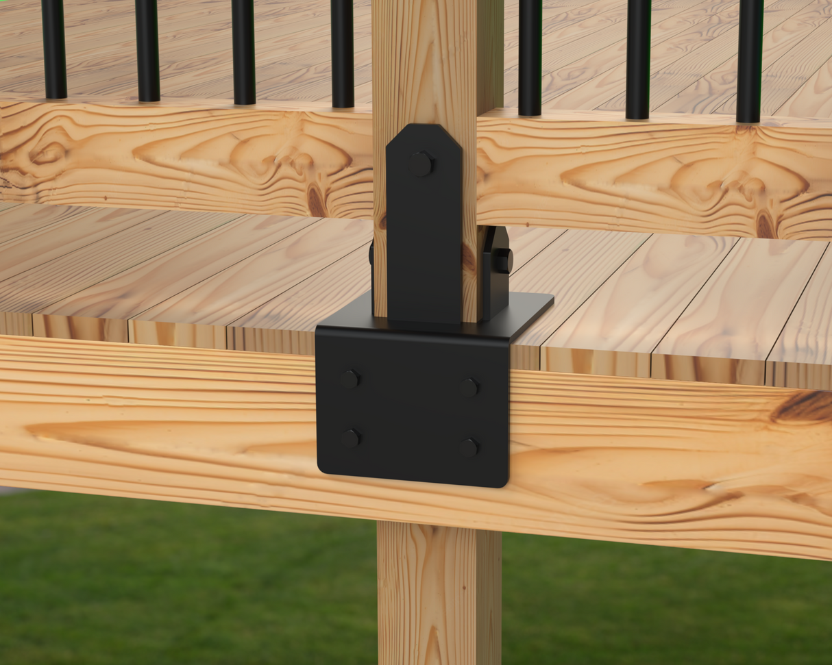 Heavy Duty Face Mount Post Base Bracket - Madison Iron and Wood