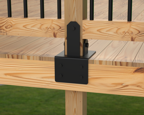 Heavy Duty Face Mount Post Base Bracket - Madison Iron and Wood