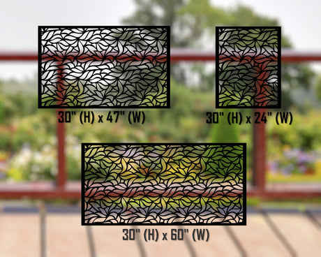 80"x30" - Garden Leaves Fence/Gate Panel Insert - Madison Iron and Wood