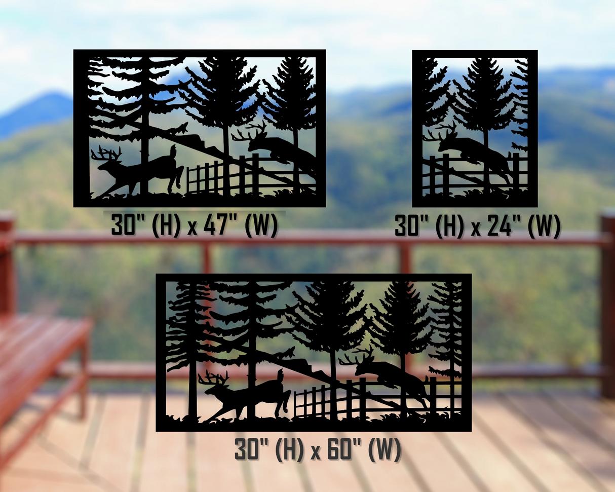 80"x30" - Deer Landscape Fence/Gate Panel Insert - Madison Iron and Wood