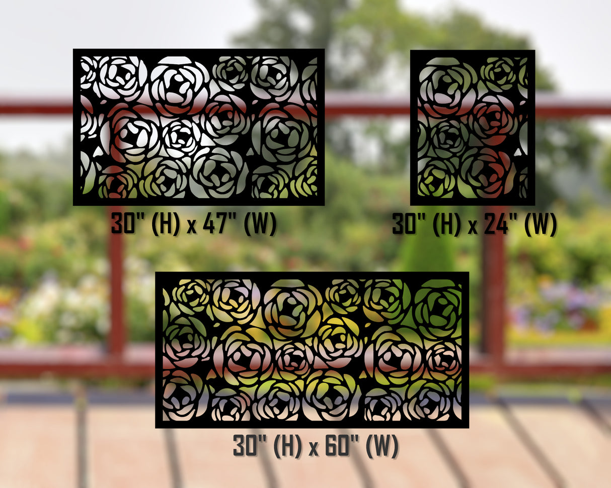 80"x30" - Rose Bush Fence/Gate Panel Insert - Madison Iron and Wood