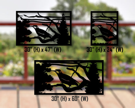 80"x30" - Bird Perching Fence/Gate Panel Insert - Madison Iron and Wood