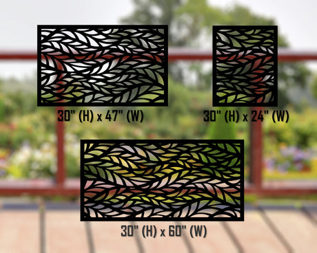 80"x30" - Willow Leaves Fence/Gate Panel Insert - Madison Iron and Wood