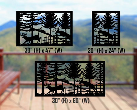 80"x30" - Deer Landscape Fence/Gate Panel Insert - Madison Iron and Wood