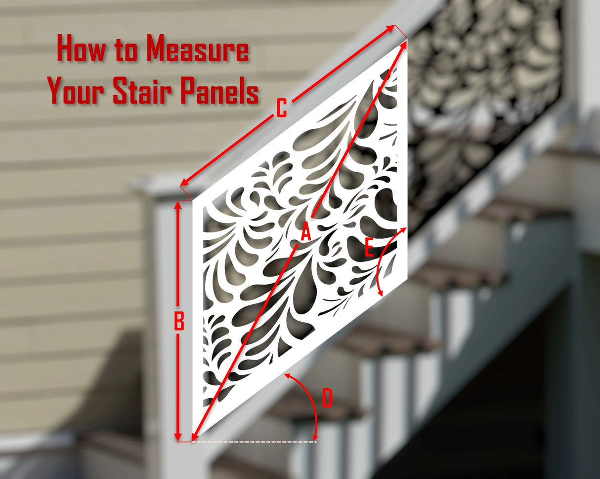 Vine Pattern Stair Railing Panel Insert - Madison Iron and Wood