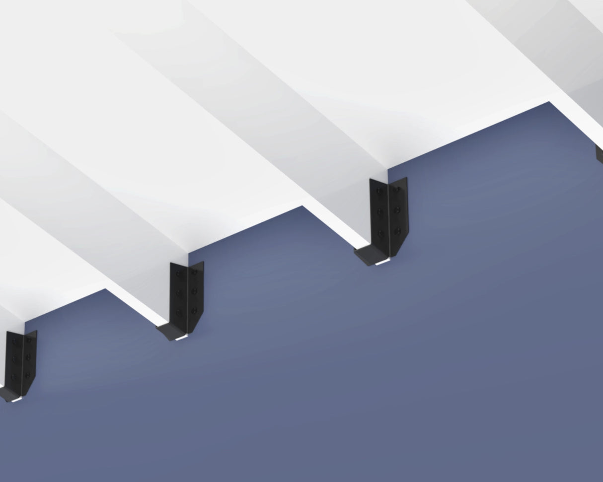 Up Angled Saddle Truss Brackets - True Sizes - Madison Iron and Wood