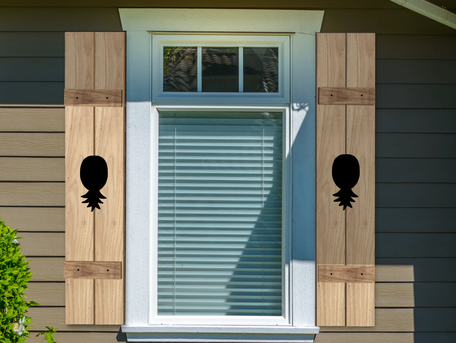 Wooden Window Shutter - Pineapple Design - Madison Iron and Wood