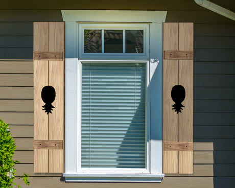 Wooden Window Shutter - Pineapple Design - Madison Iron and Wood