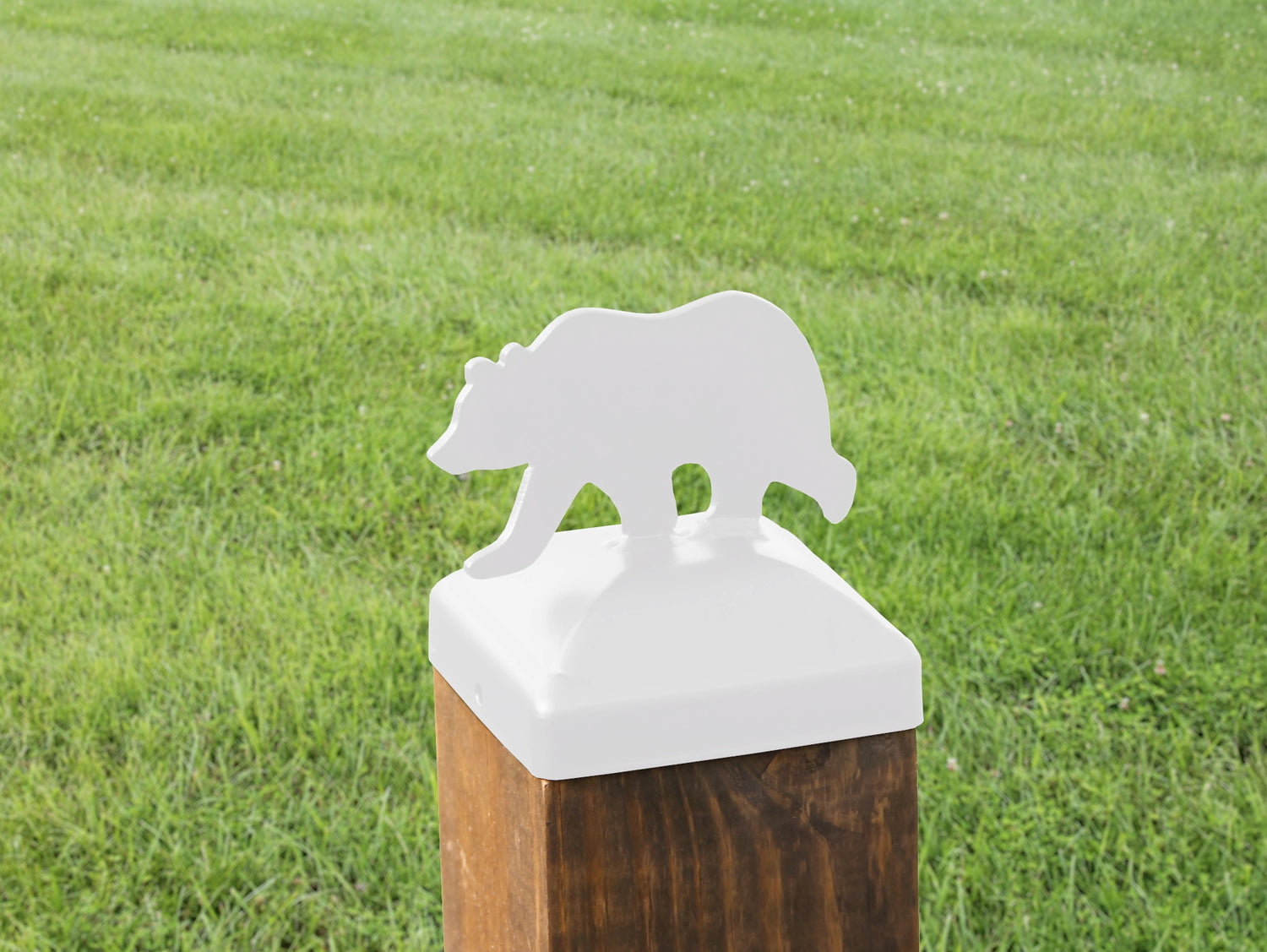 6X6 Bear Walking Post Cap (5.5 x 5.5 Post Size) - Madison Iron and Wood