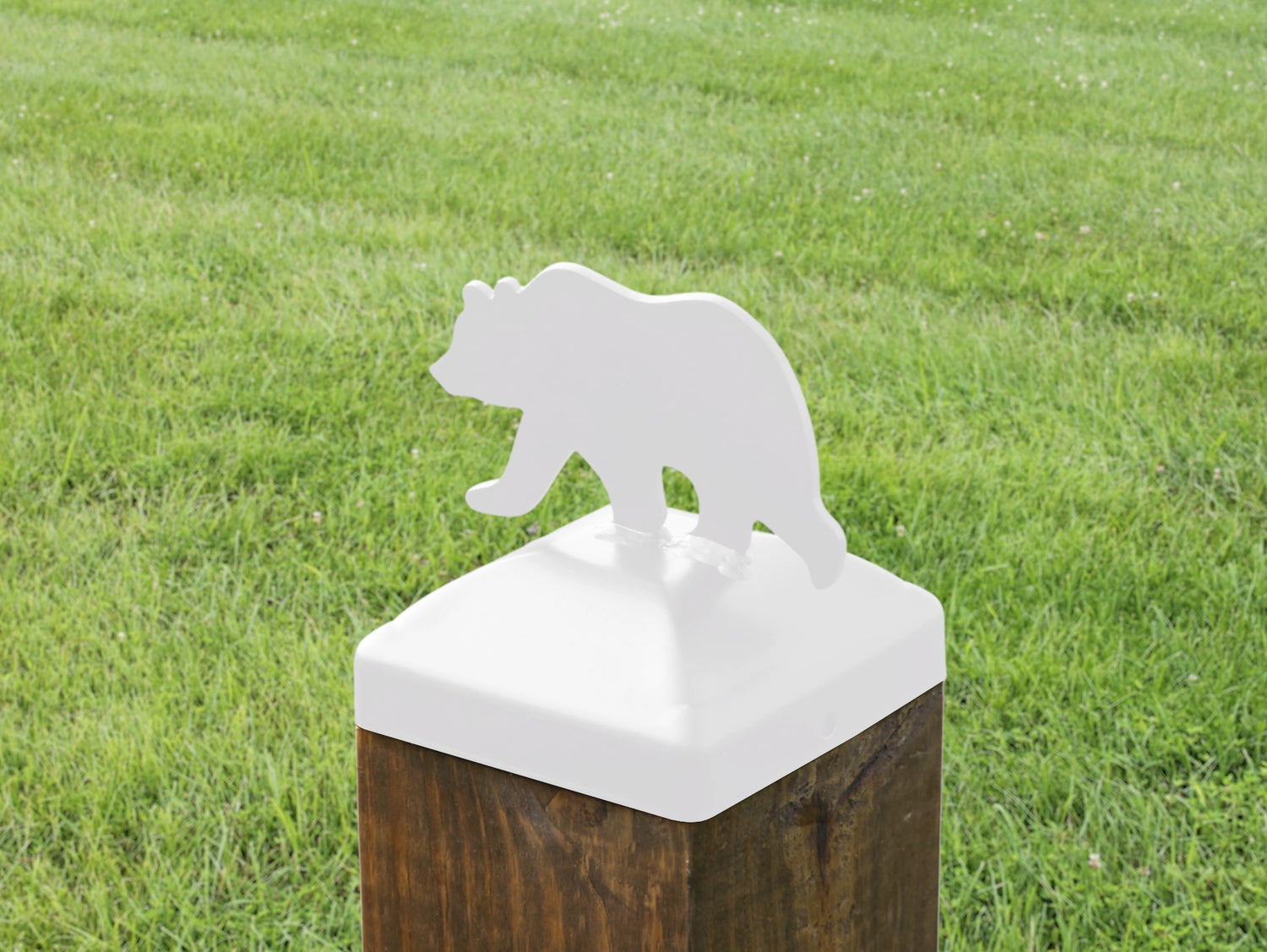 6X6 Bear Walking Post Cap (5.5 x 5.5 Post Size) - Madison Iron and Wood