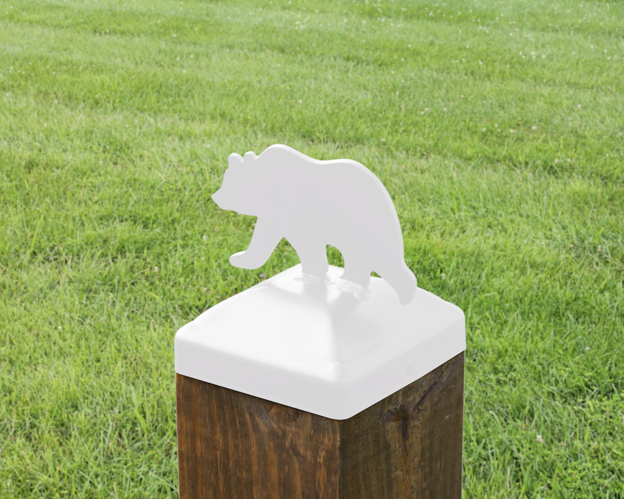 6X6 Bear Walking Post Cap (5.5 x 5.5 Post Size) - Madison Iron and Wood