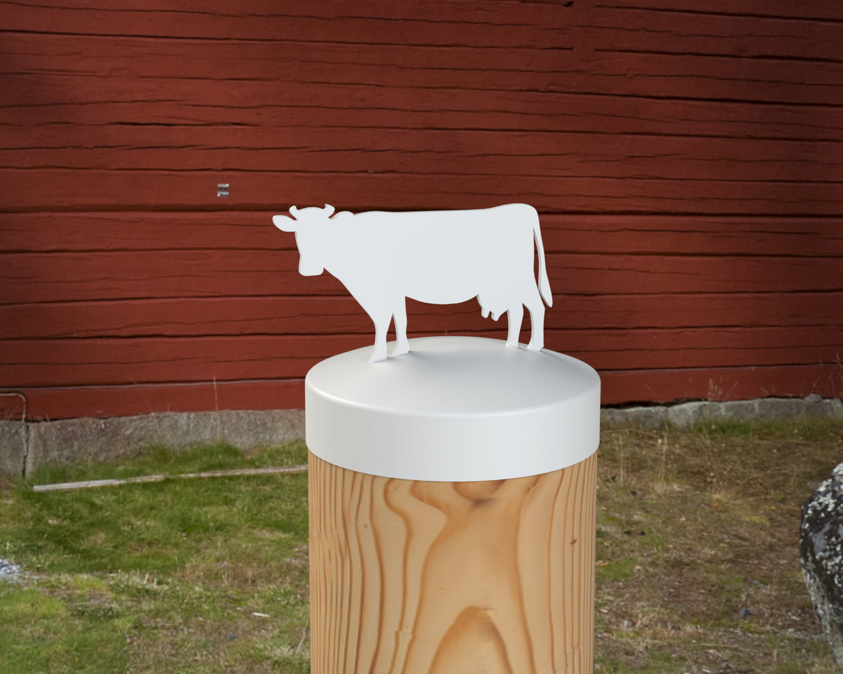 Cow, Round Post Cap (4x4 Round Post Size) - Madison Iron and Wood
