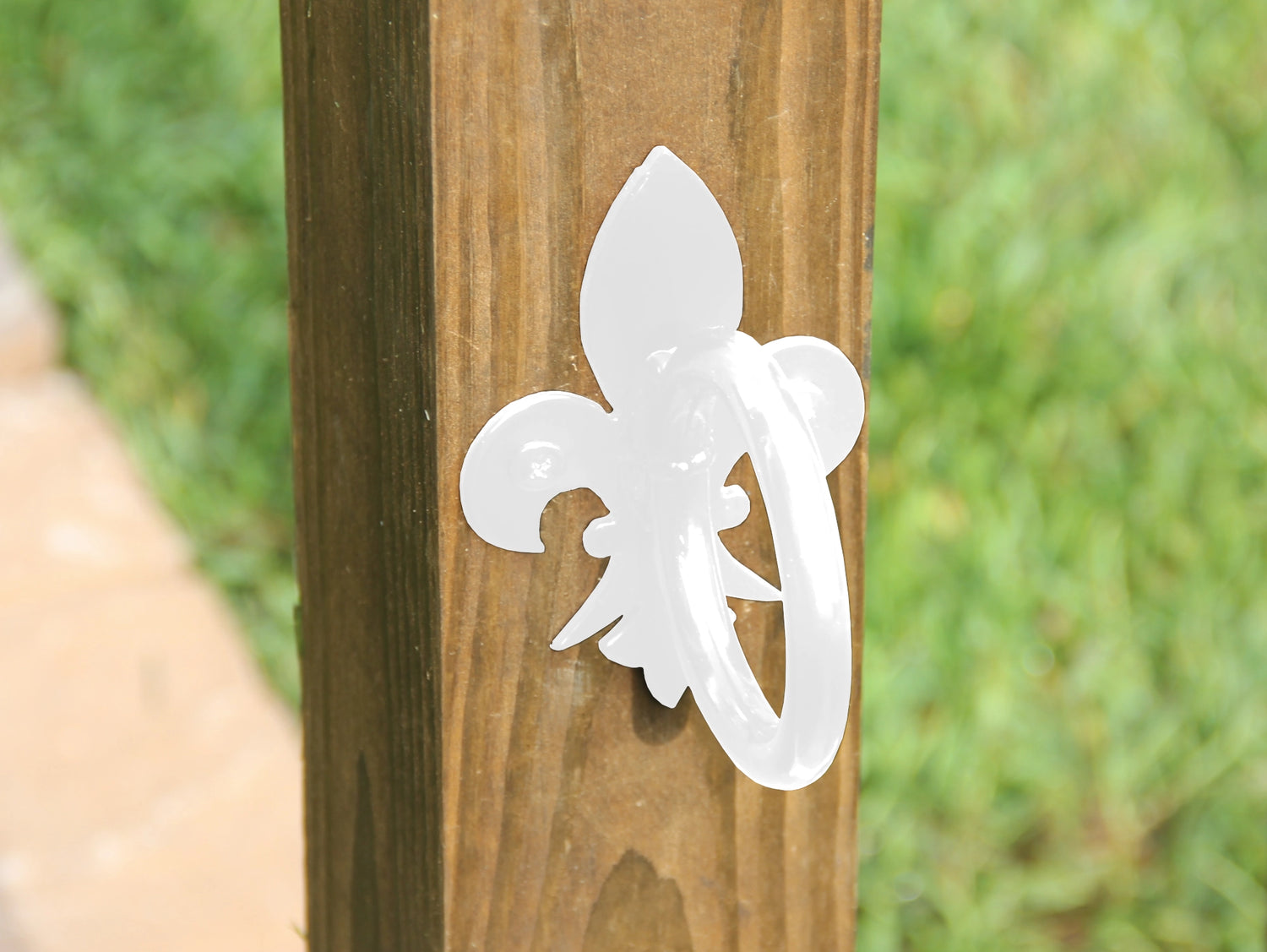 Fleur De Lis Nautical Rope Ring, String Light holder (3 sizes available) - Madison Iron and Wood