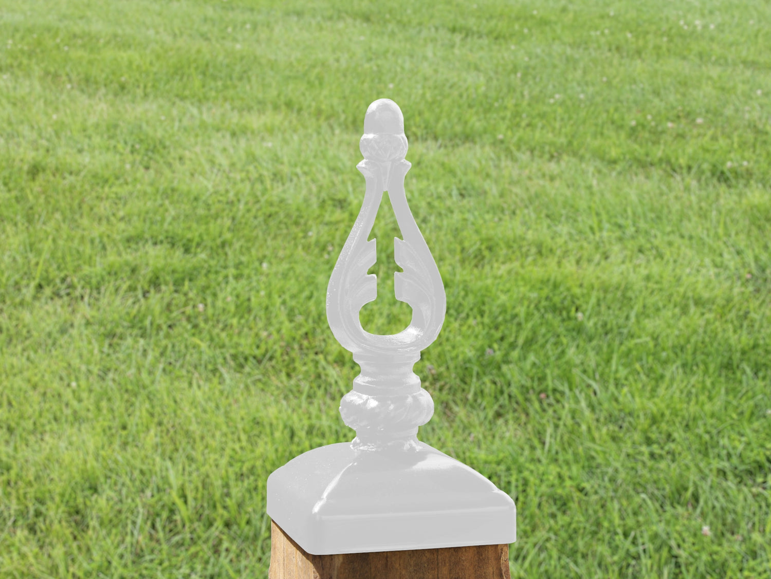 4X4 Wrought Iron Acorn Top Post Cap (Fits 3.5 x 3.5 Post Size) - Madison Iron and Wood