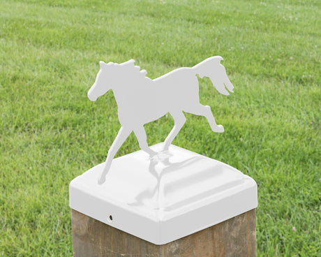 6X6 Trotting Horse Post Cap (5.5 x 5.5 Post Size) - Madison Iron and Wood