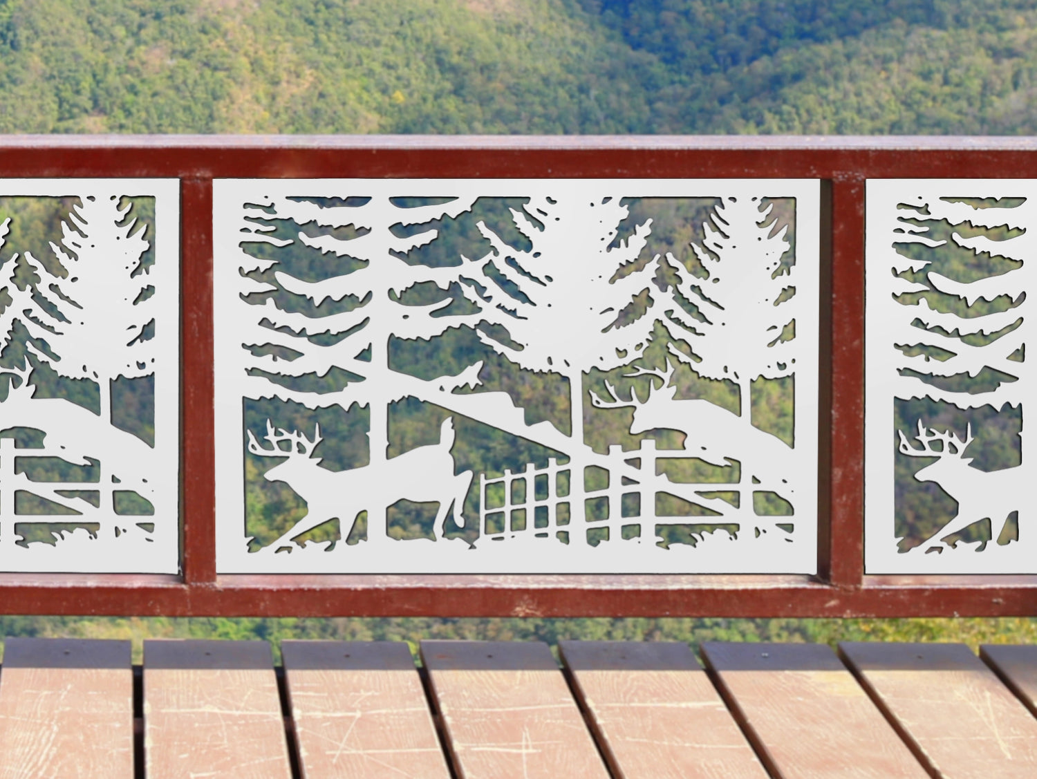 80"x30" - Deer Landscape Fence/Gate Panel Insert - Madison Iron and Wood