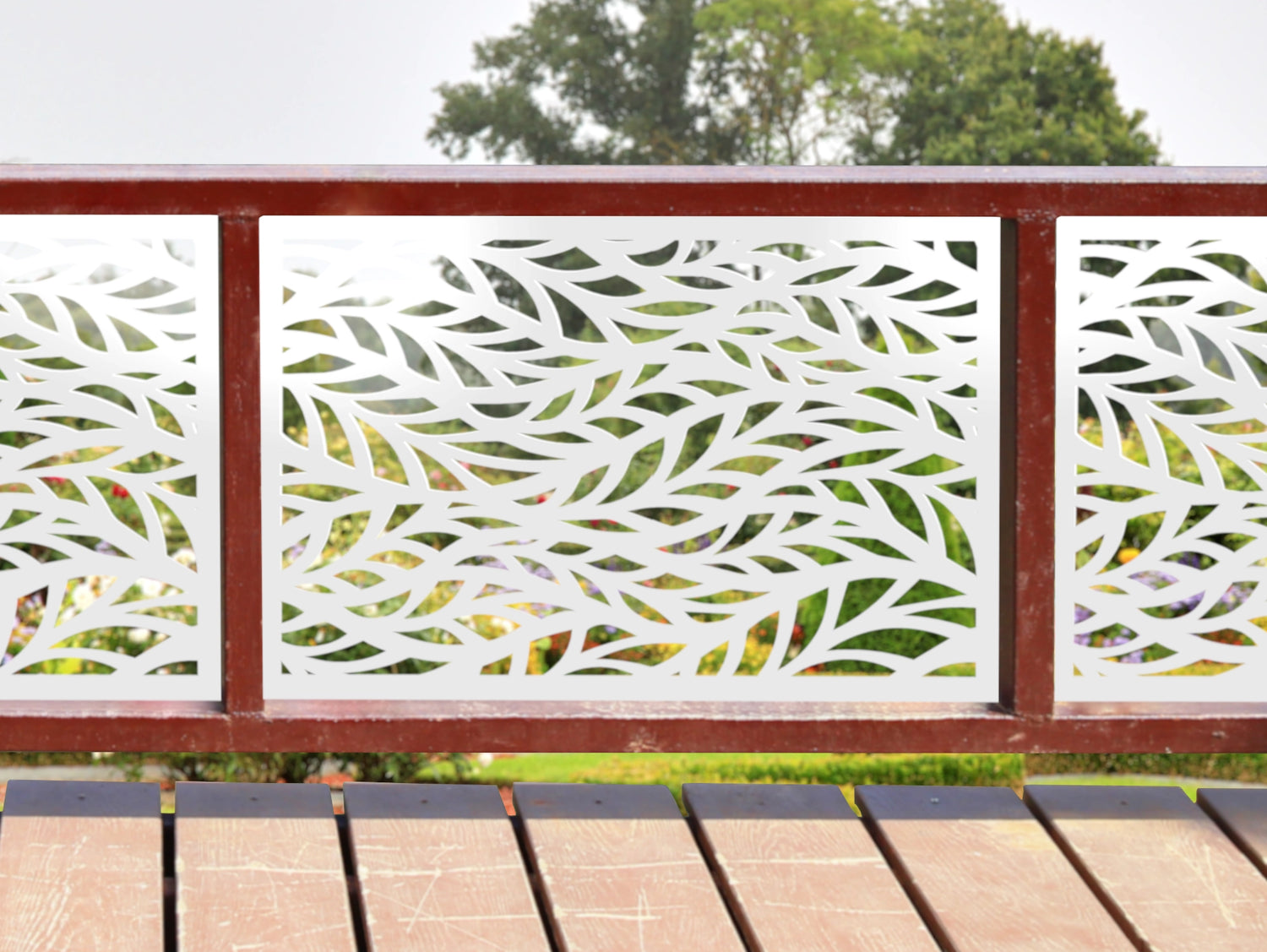 80"x30" - Willow Leaves Fence/Gate Panel Insert - Madison Iron and Wood