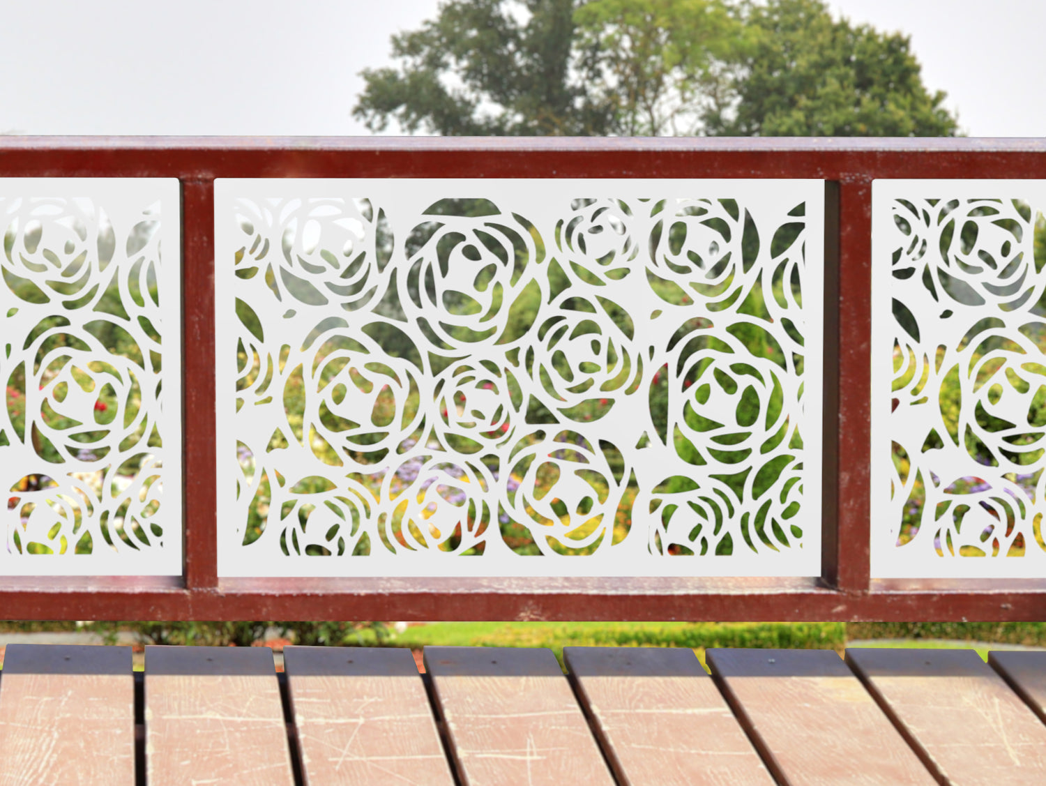 80"x30" - Rose Bush Fence/Gate Panel Insert - Madison Iron and Wood
