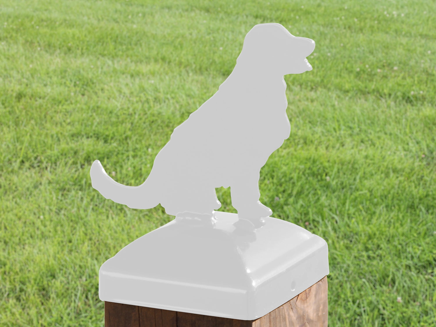 6X6 Golden Retriever Post Cap (5.5 x 5.5 Post Size) - Madison Iron and Wood