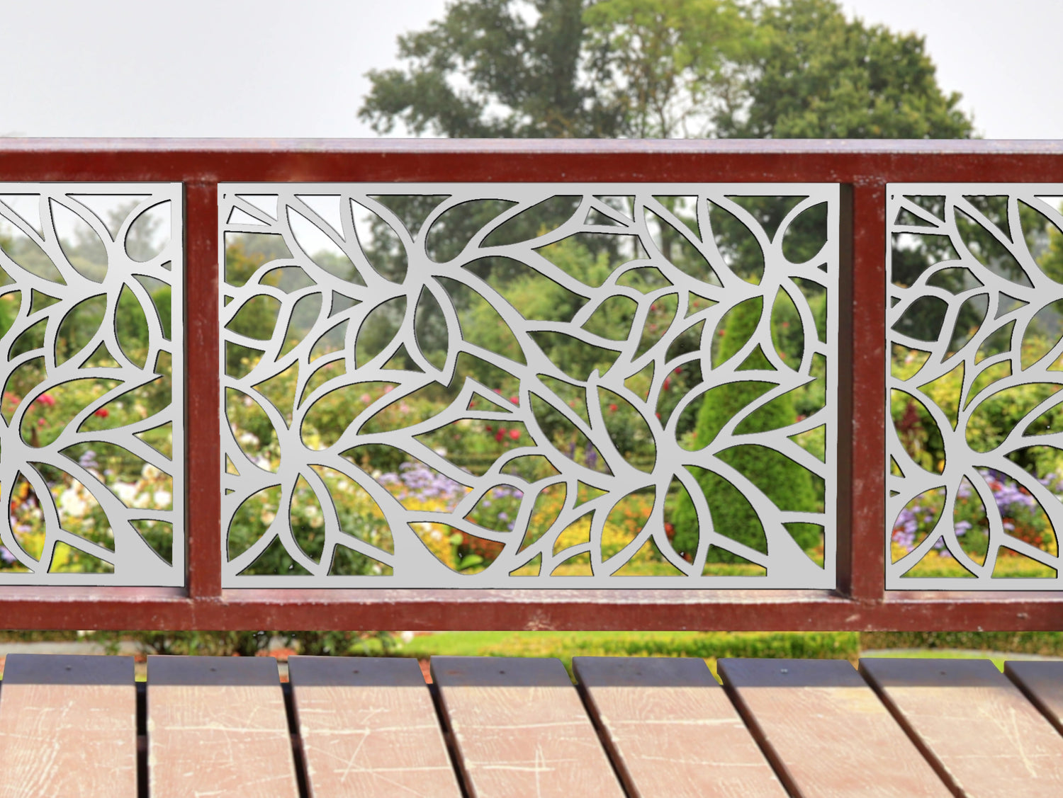 80"x30" - Leaf Pattern Fence/Gate Panel Insert - Madison Iron and Wood