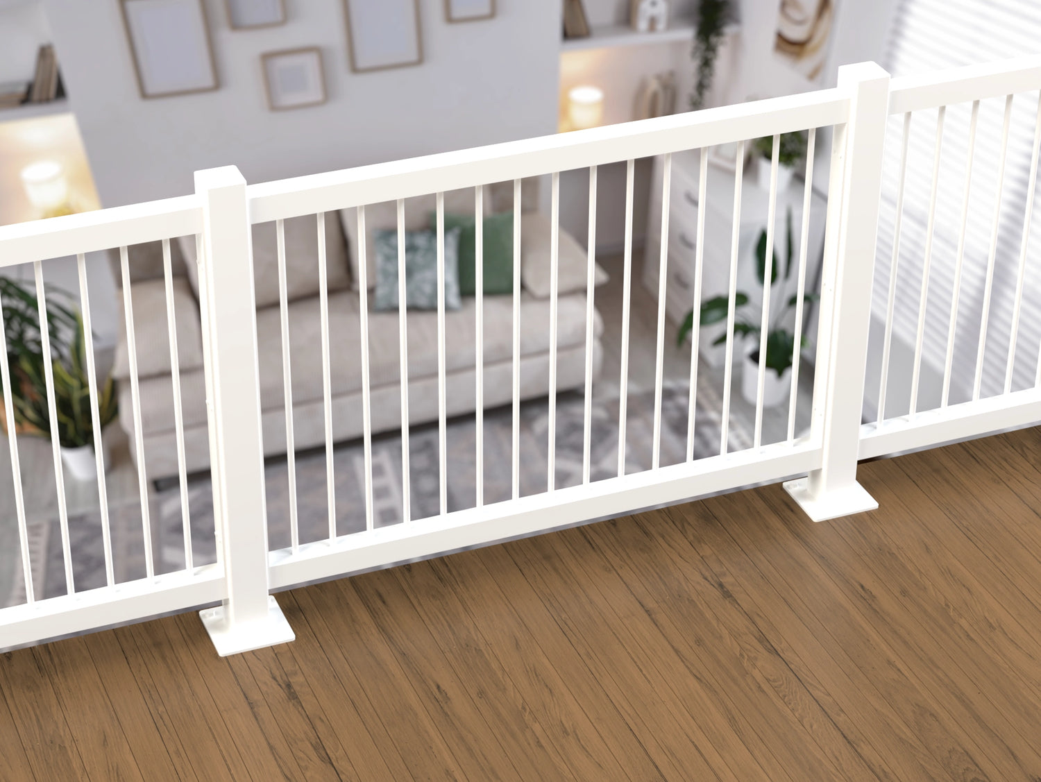 80"x30" - Round Spindle Railing Panel Insert - Madison Iron and Wood