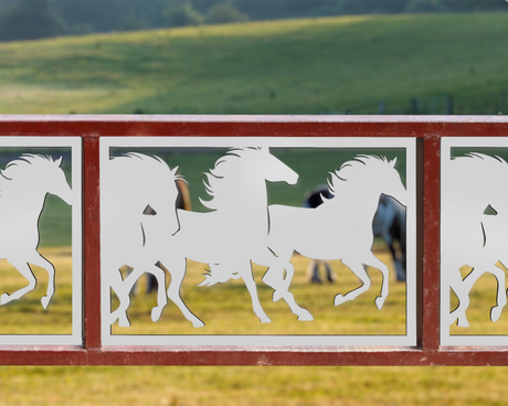 80"x30" - Horses Running Fence/Gate Panel Insert - Madison Iron and Wood