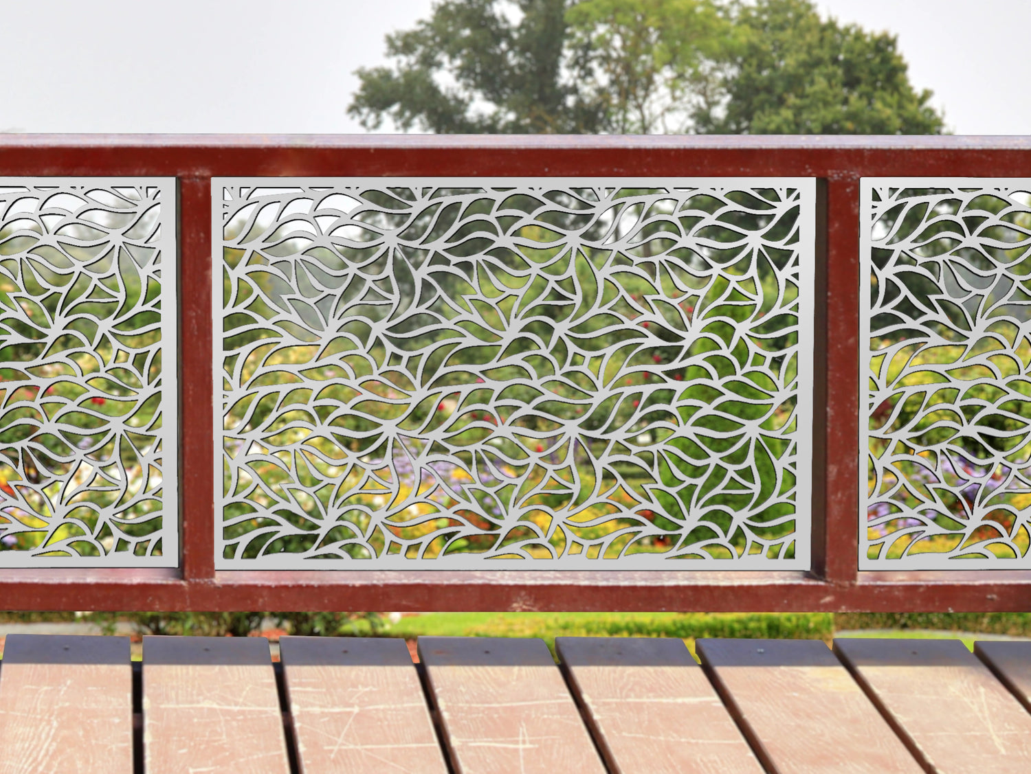 80"x30" - Garden Leaves Fence/Gate Panel Insert - Madison Iron and Wood