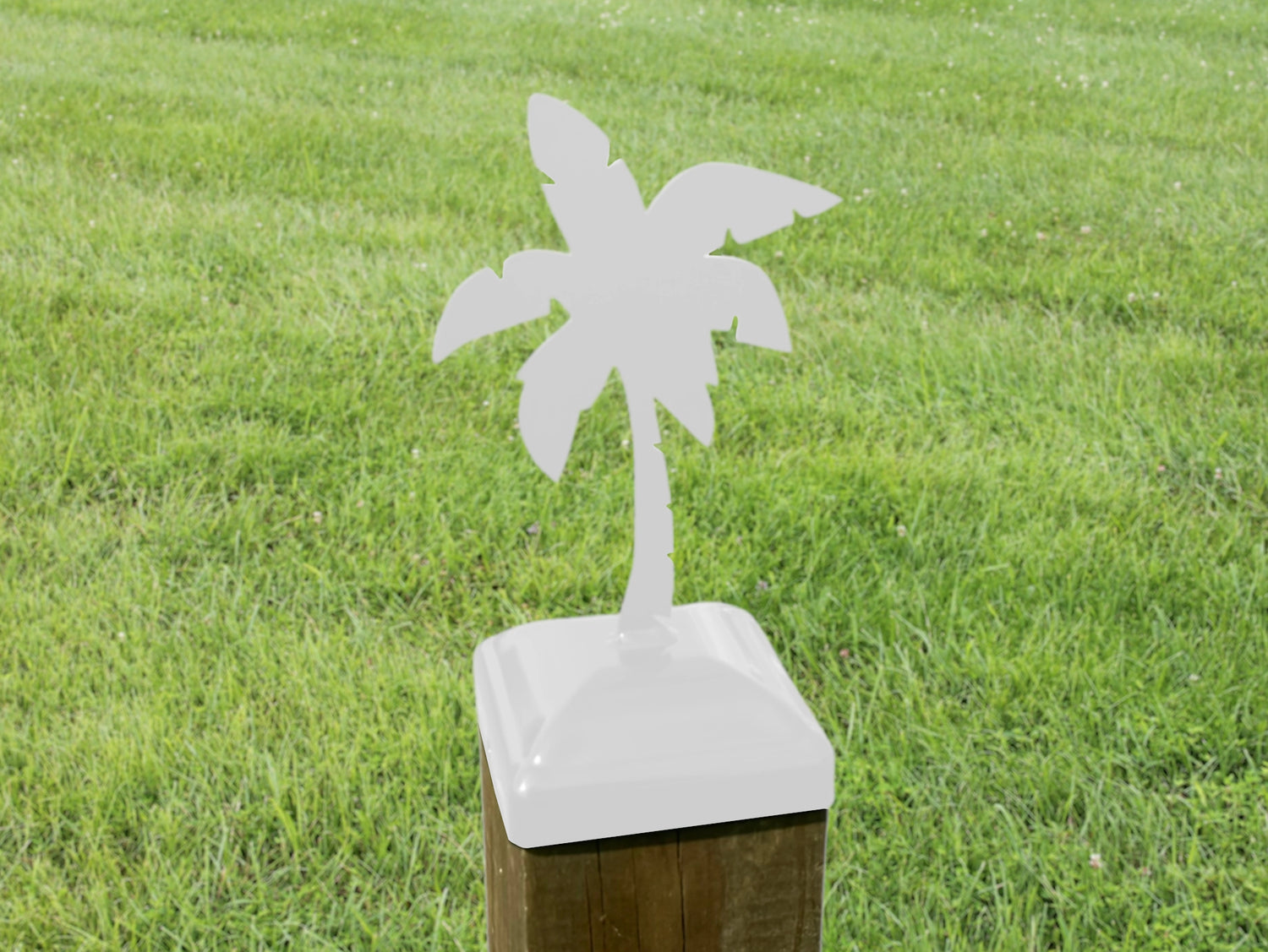 6X6 Palm Tree Post Cap (5.5 x 5.5 Post Size) - Madison Iron and Wood