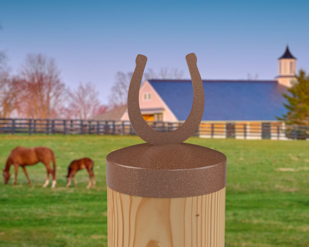 Horseshoe, Round Post Cap (4x4 Round Post Size) - Madison Iron and Wood