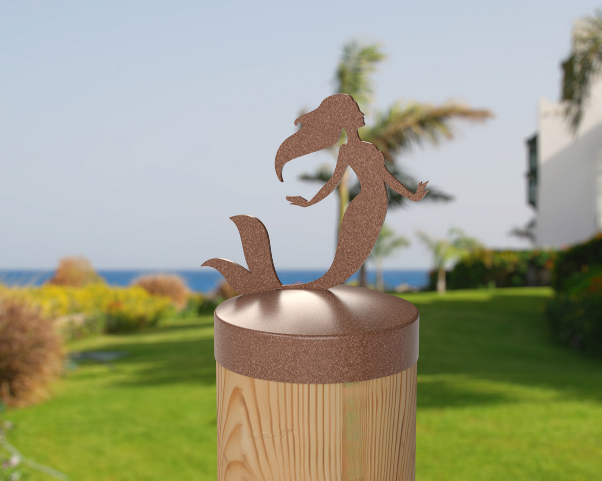 Mermaid, Round Post Cap (4x4 Round Post Size) - Madison Iron and Wood