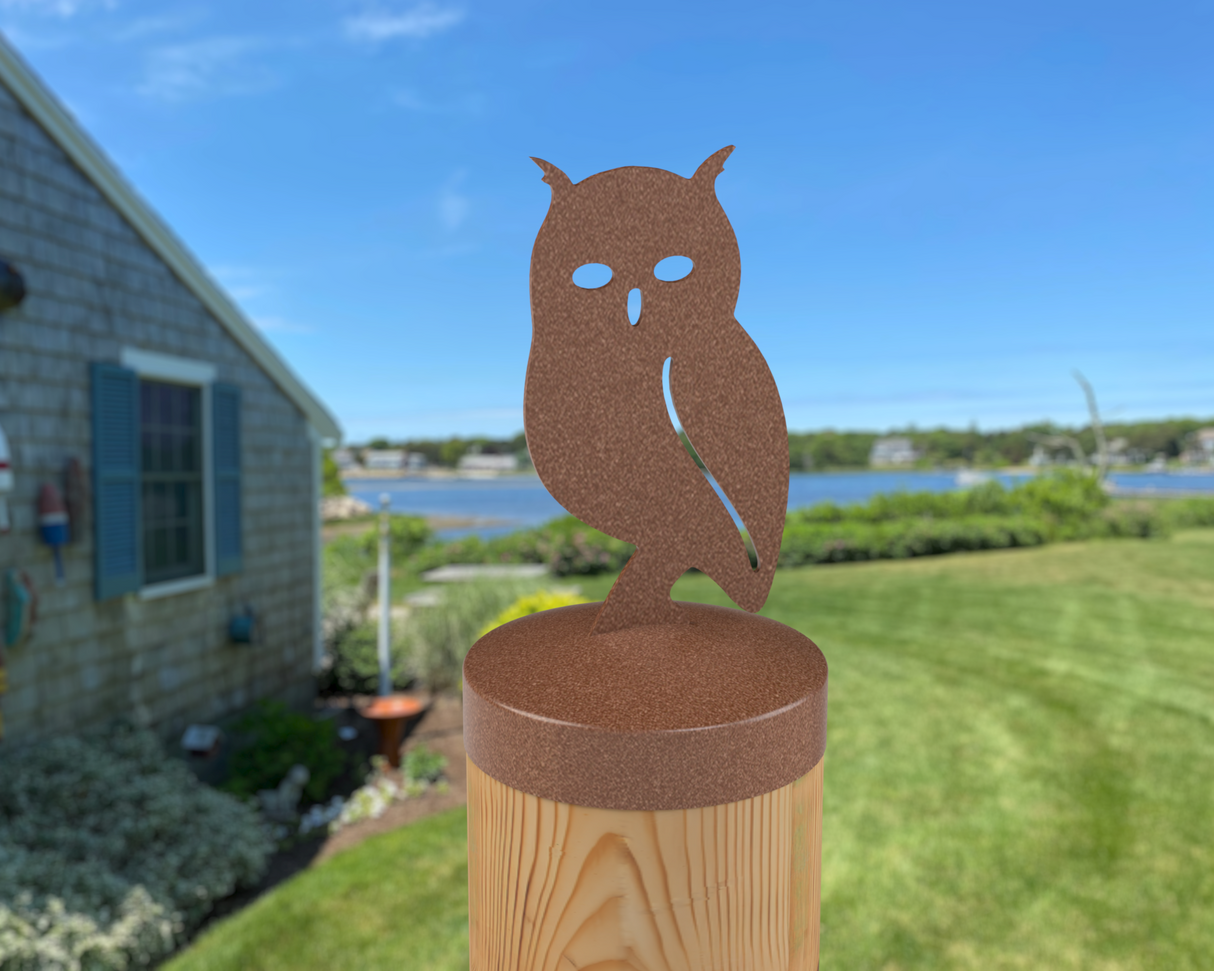 Owl, Round Post Cap (4x4 Round Post Size) - Madison Iron and Wood