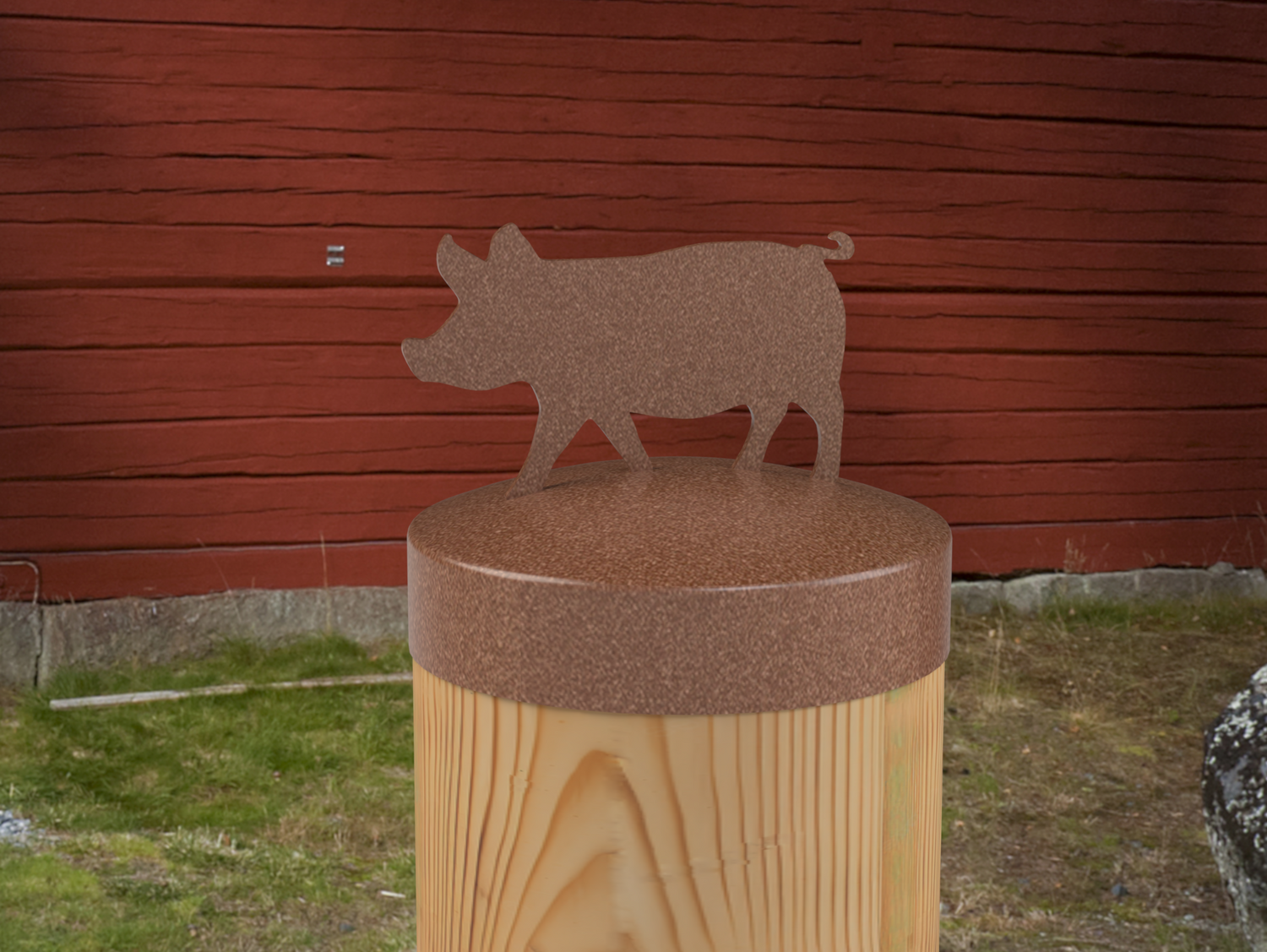 Pig, Round Post Cap (4x4 Round Post Size) - Madison Iron and Wood