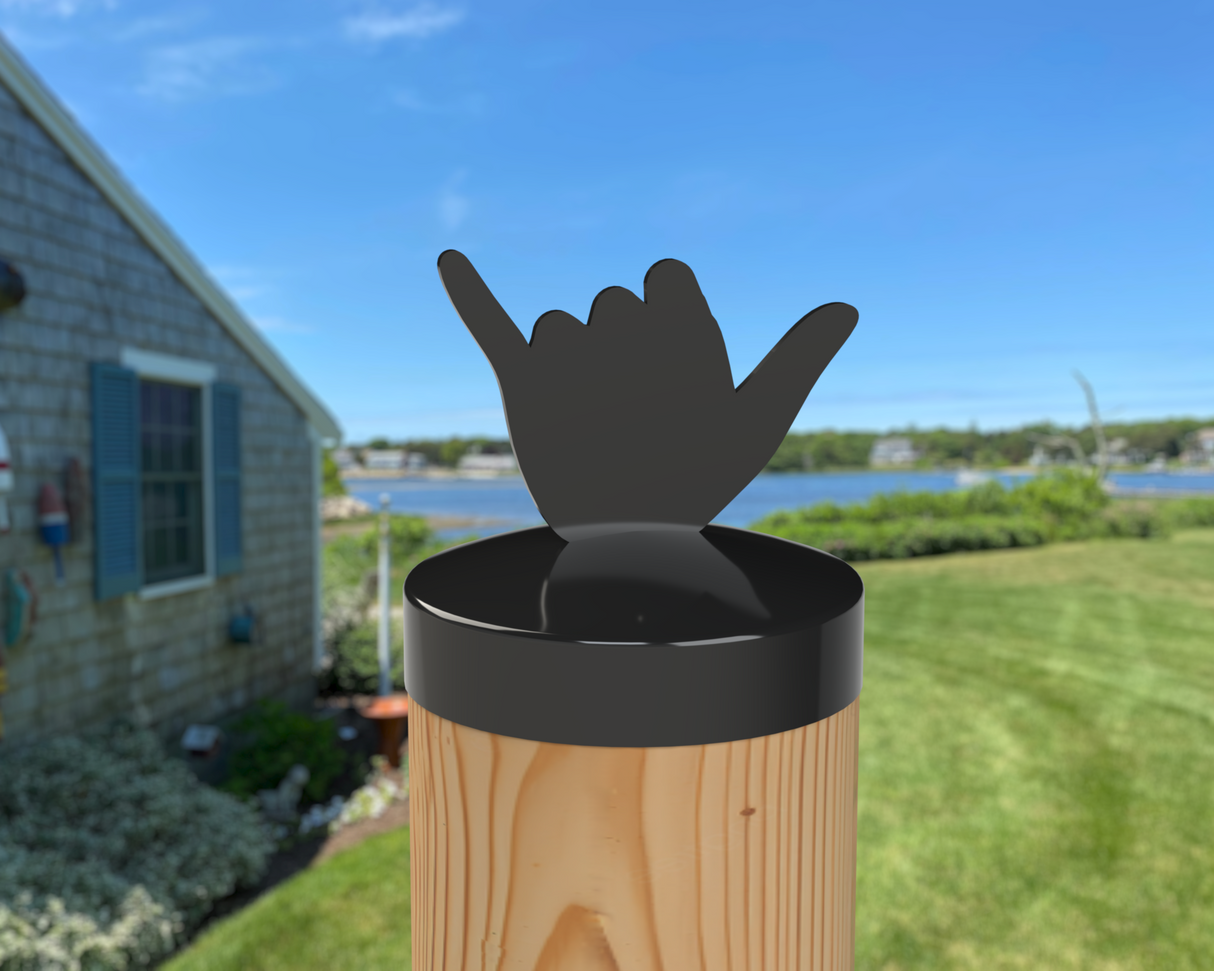 Shaka Hand, Round Post Cap (4x4 Round Post Size) - Madison Iron and Wood