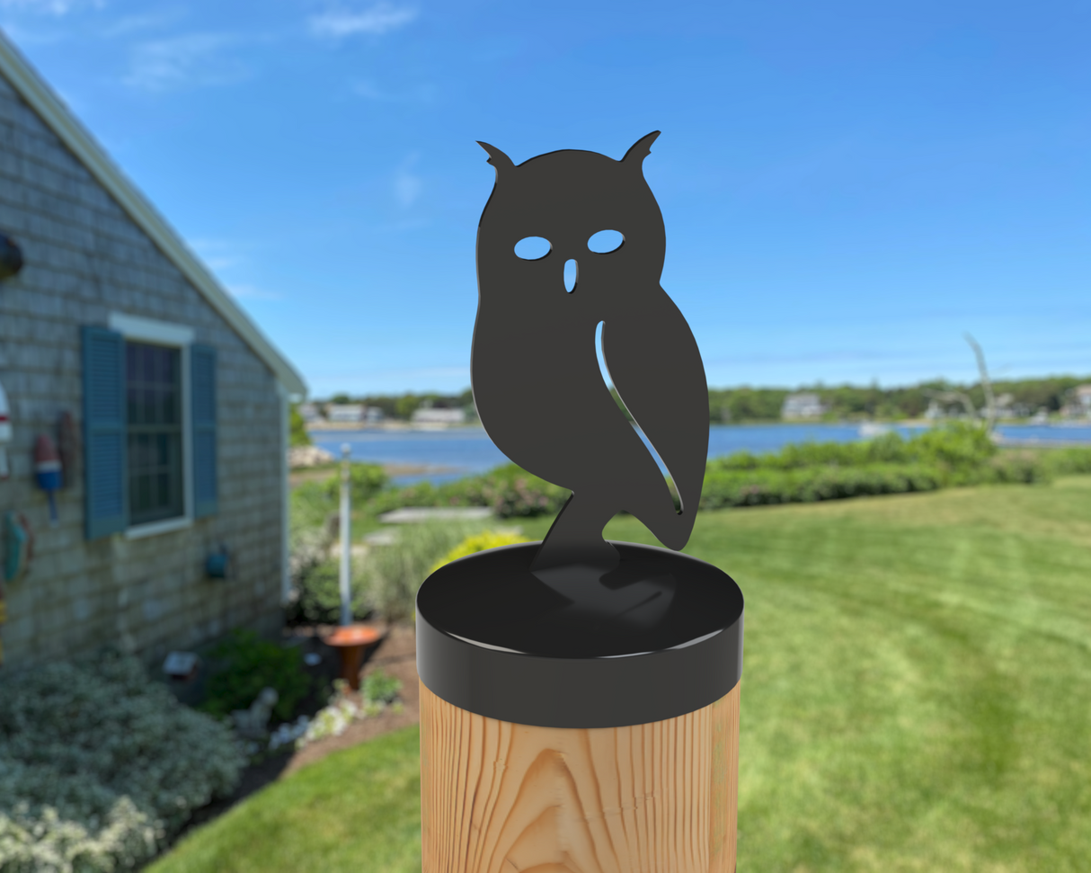 Owl, Round Post Cap (4x4 Round Post Size) - Madison Iron and Wood