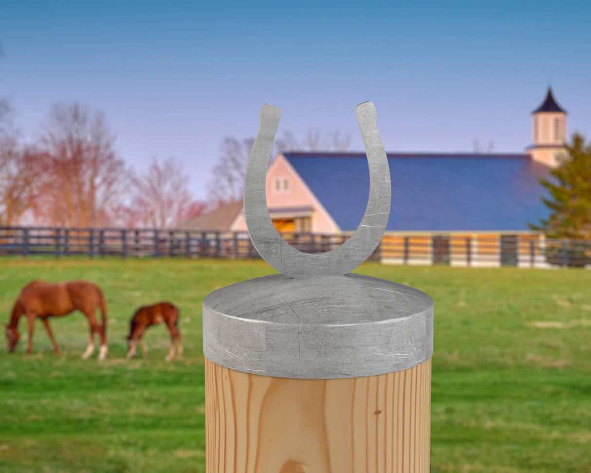 Horseshoe, Round Post Cap (4x4 Round Post Size) - Madison Iron and Wood