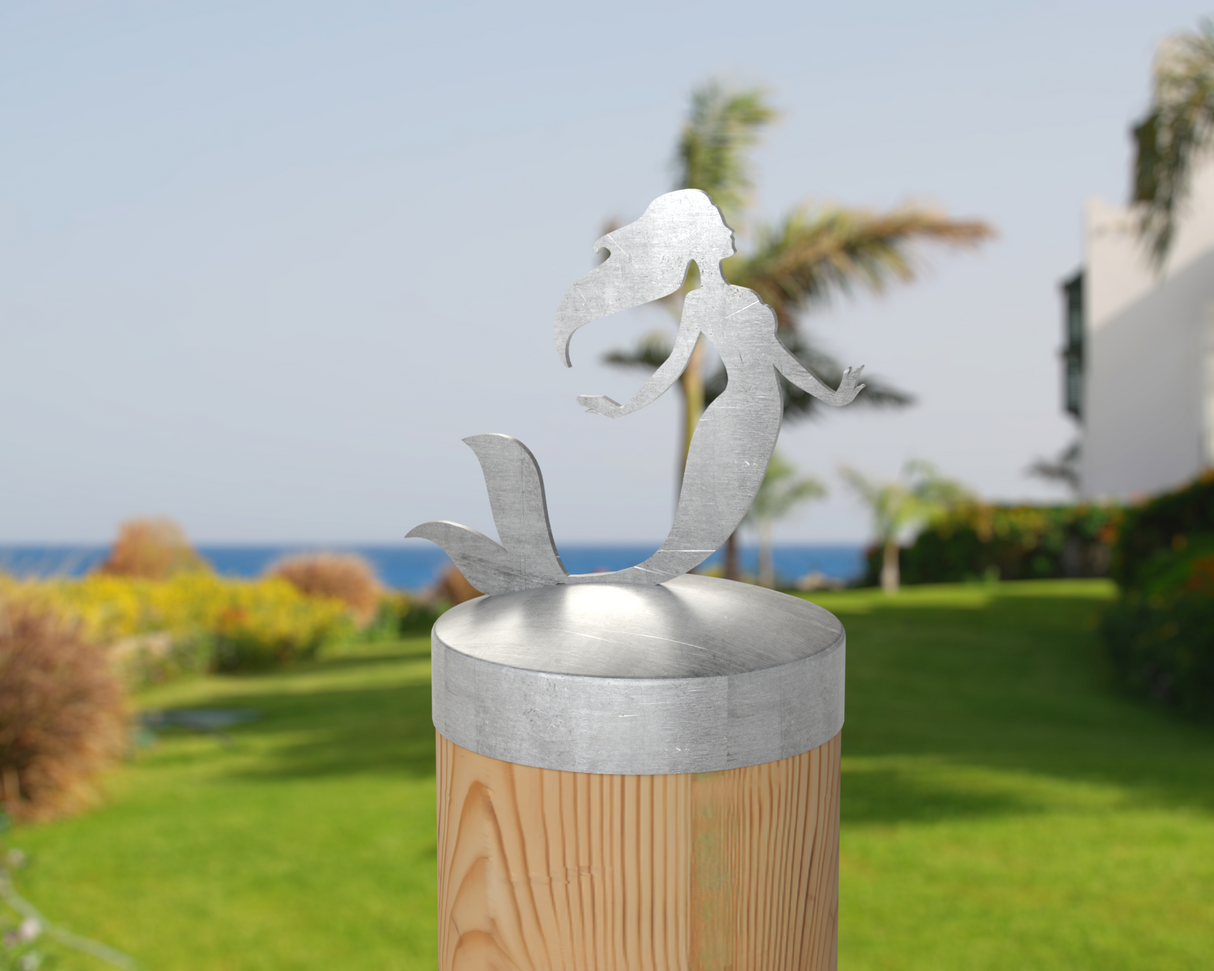 Mermaid, Round Post Cap (4x4 Round Post Size) - Madison Iron and Wood