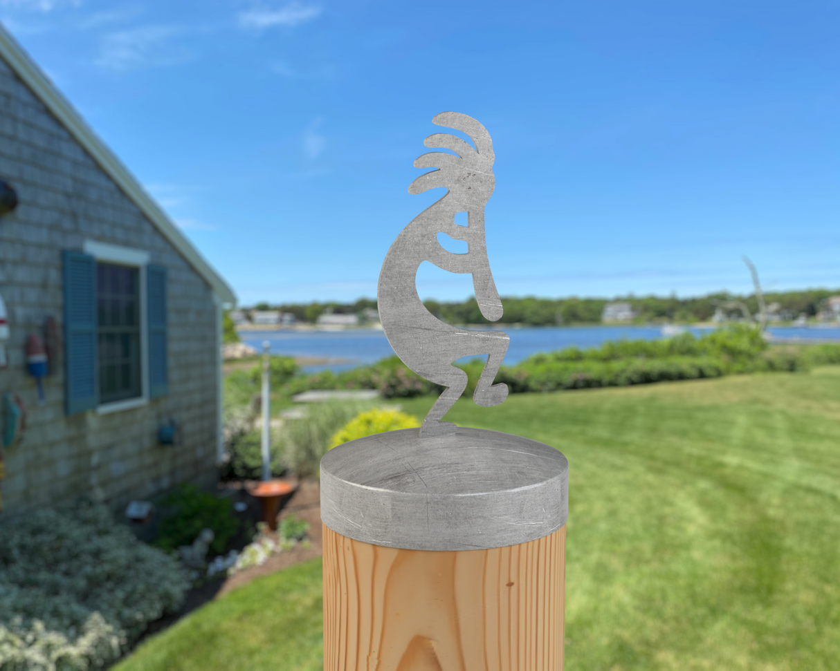 Kokopelli, Round Post Cap (4x4 Round Post Size) - Madison Iron and Wood