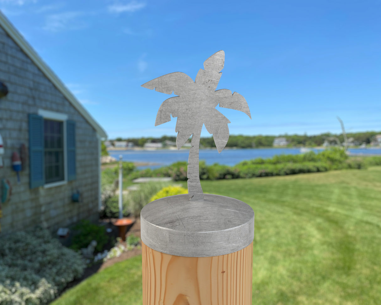 Palm Tree, Round Post Cap (4x4 Round Post Size) - Madison Iron and Wood