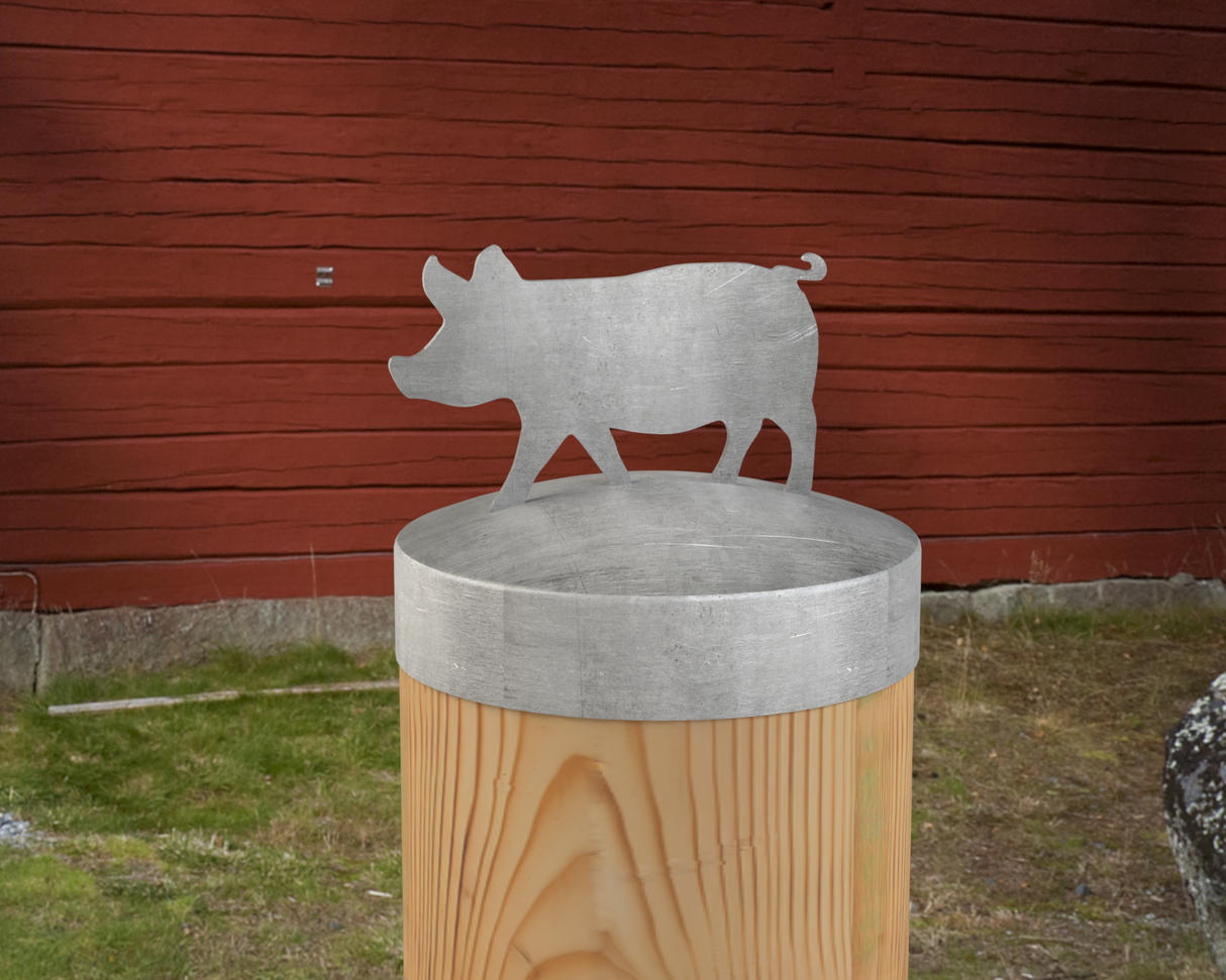 Pig, Round Post Cap (4x4 Round Post Size) - Madison Iron and Wood