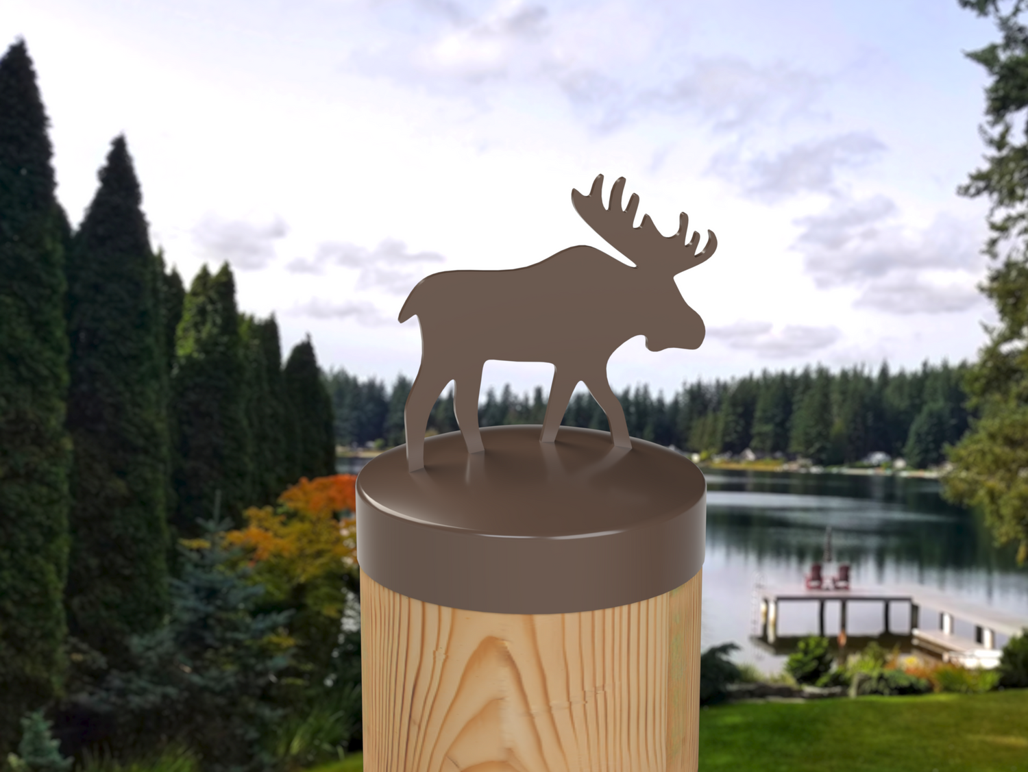Moose, Round Post Cap (4x4 Round Post Size) - Madison Iron and Wood