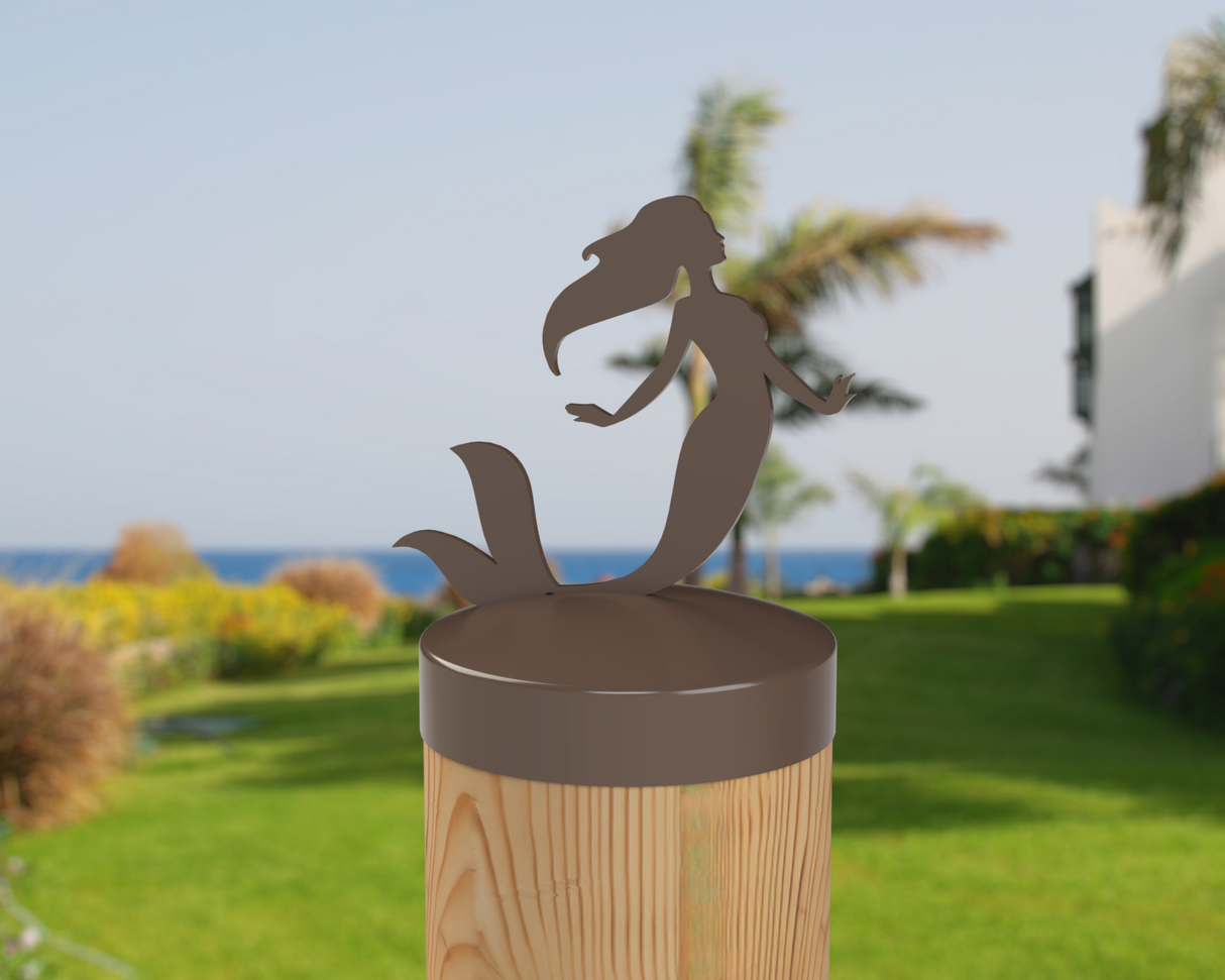 Mermaid, Round Post Cap (4x4 Round Post Size) - Madison Iron and Wood