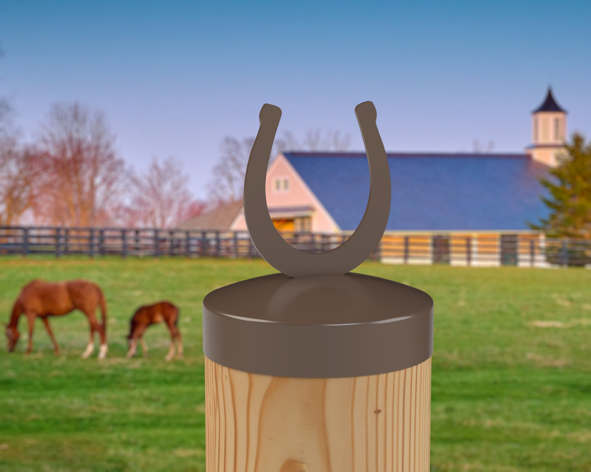 Horseshoe, Round Post Cap (4x4 Round Post Size) - Madison Iron and Wood