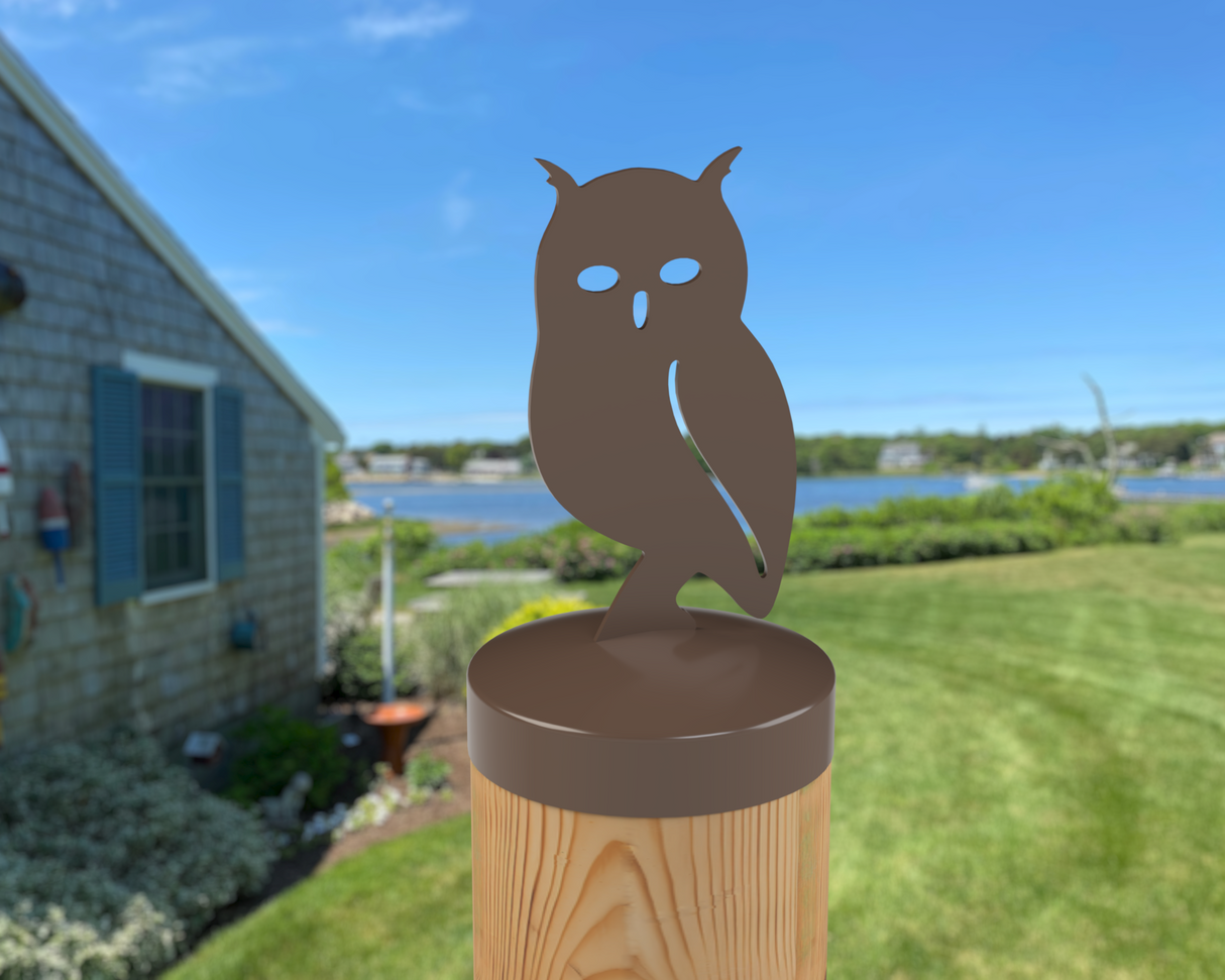 Owl, Round Post Cap (4x4 Round Post Size) - Madison Iron and Wood