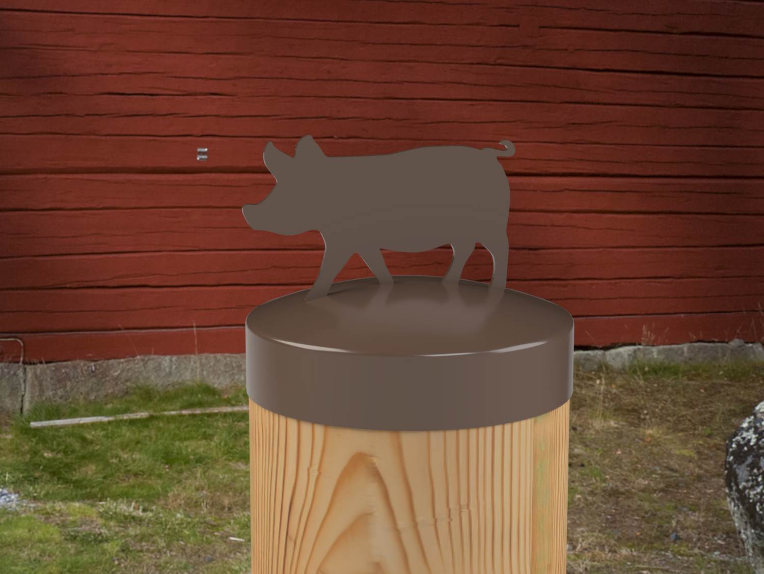 Pig, Round Post Cap (4x4 Round Post Size) - Madison Iron and Wood