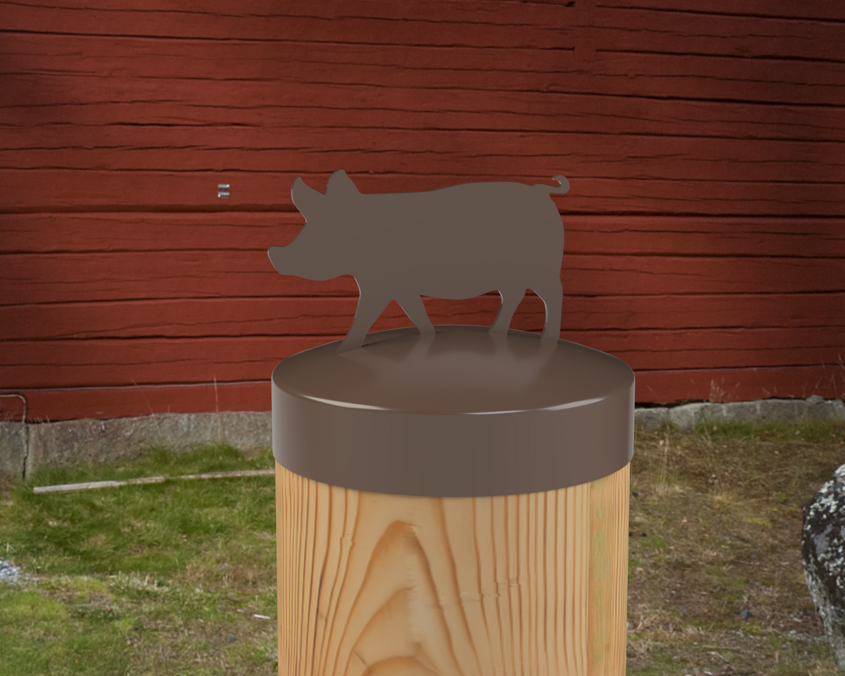 Pig, Round Post Cap (4x4 Round Post Size) - Madison Iron and Wood